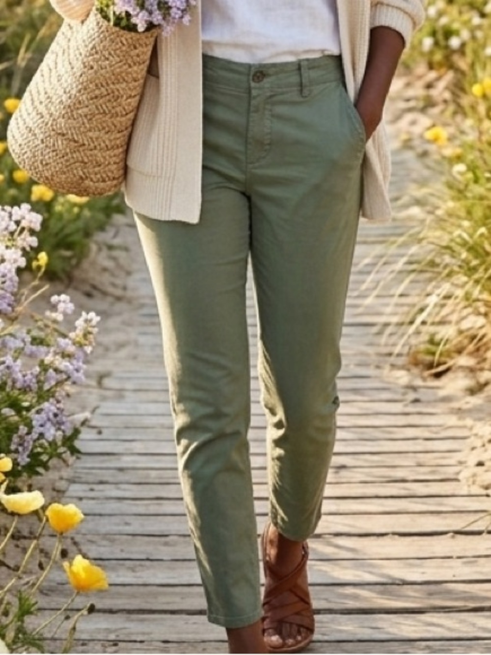 J. Crew Women’s Frankie Green Chino Pant
